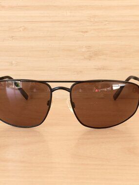 Serengeti Mazzo 8737 Polarized Sunglasses Black Metal Rectangle 63-17-130